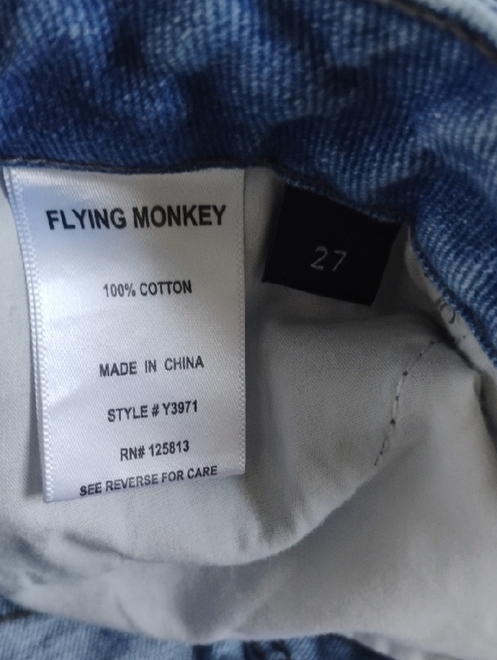 Flying Monkey Light Blue Distressed Boyfriend Jeans - Picture 5 of 7